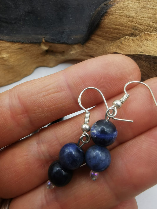 Sodalite Double Bead Earrings