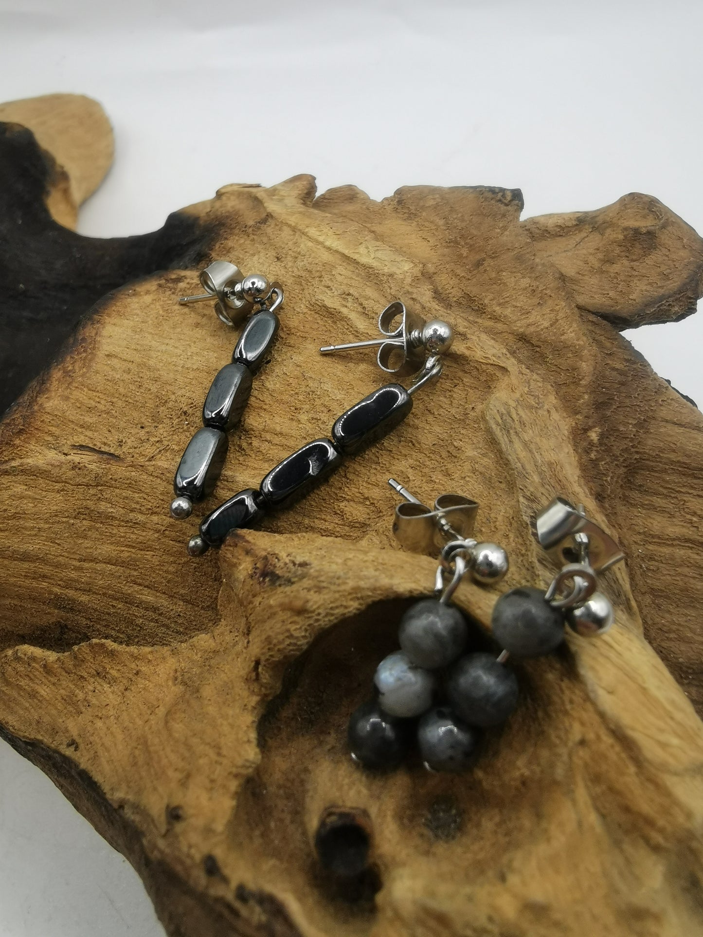 Hematite Mini Bead Earrings