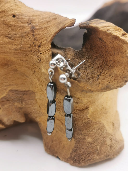 Hematite Mini Bead Earrings