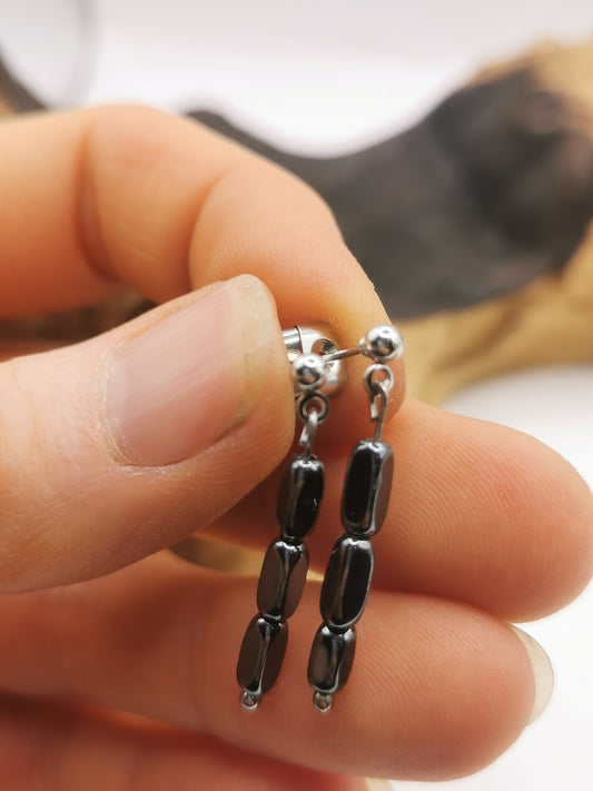 Hematite Mini Bead Earrings