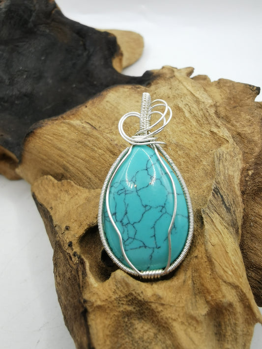 Blue Howlite Crystal Pendant