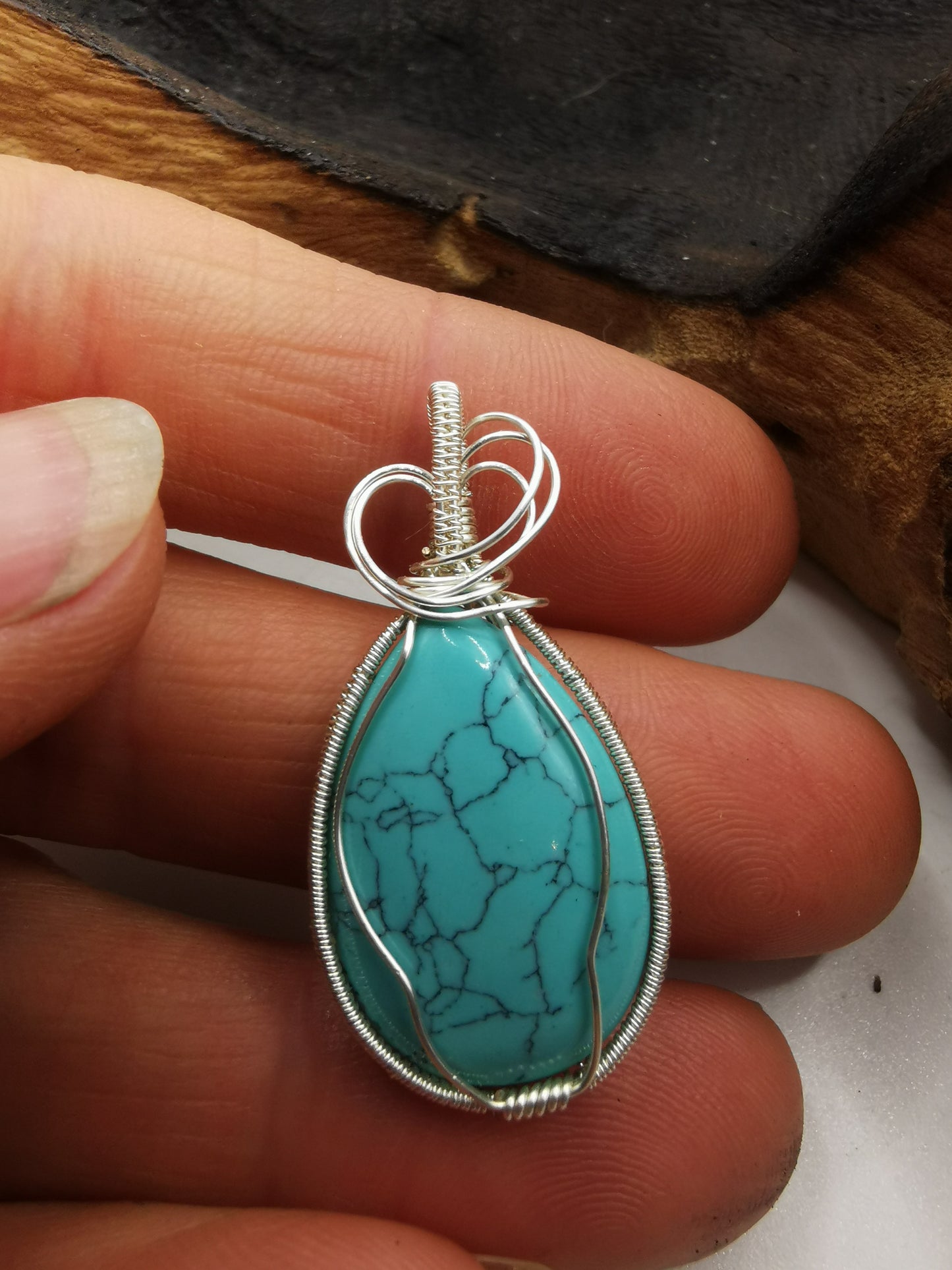 Blue Howlite Crystal Pendant