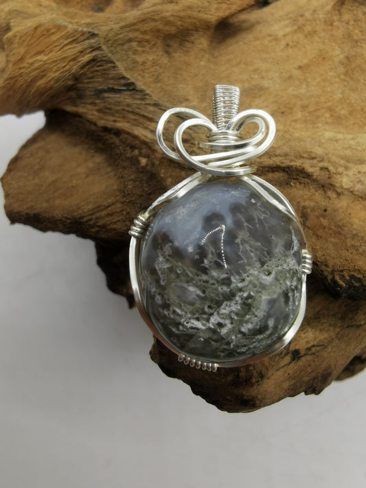 Moss Agate Crystal Pendant
