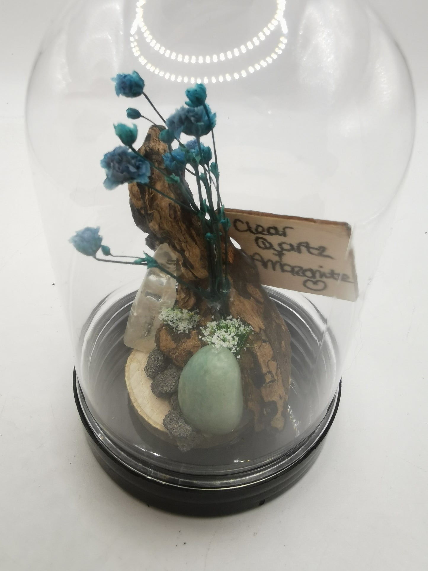 Clear Quartz & Amazonite Crystal Dome Terrarium