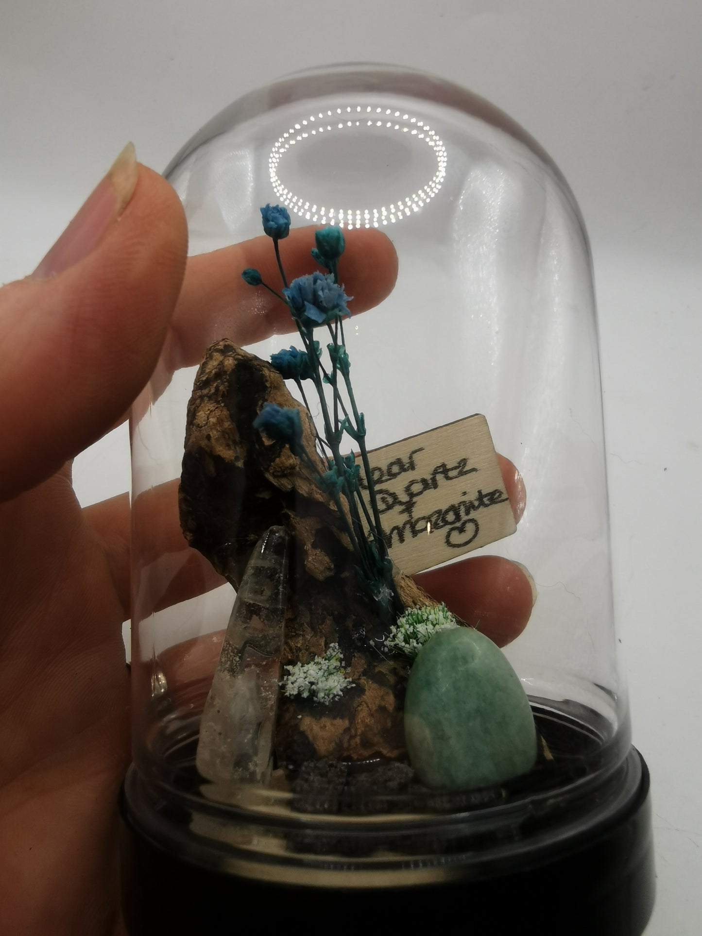 Clear Quartz & Amazonite Crystal Dome Terrarium