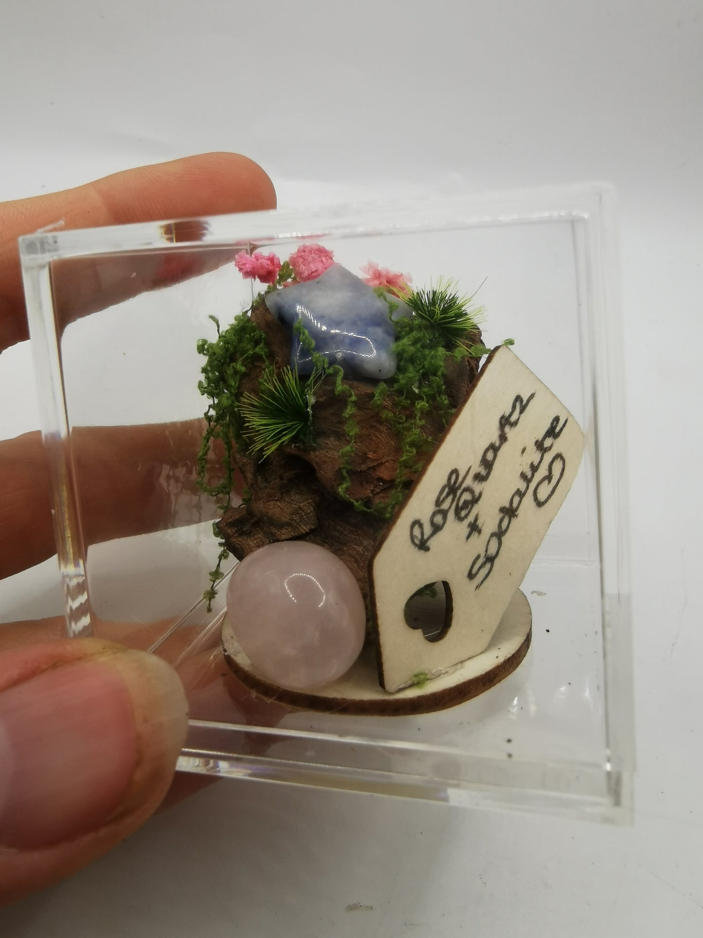 Rose Quartz & Sodalite Star Crystal Driftwood Ornament