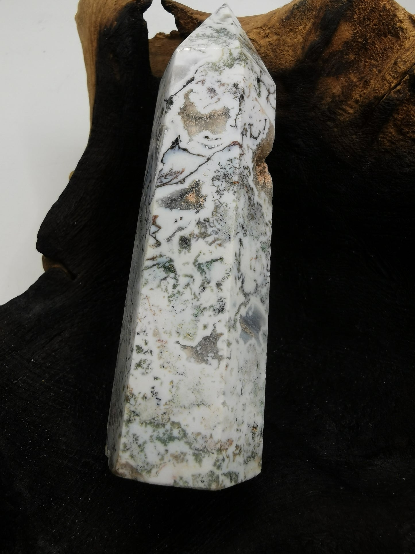 White Moss Agate Point 0