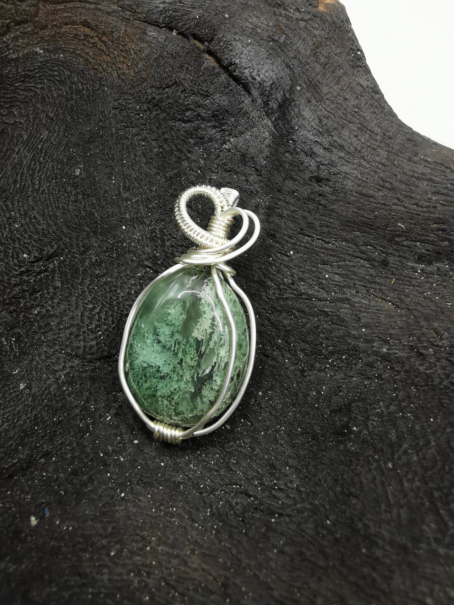 Moss Agate Crystal Pendant