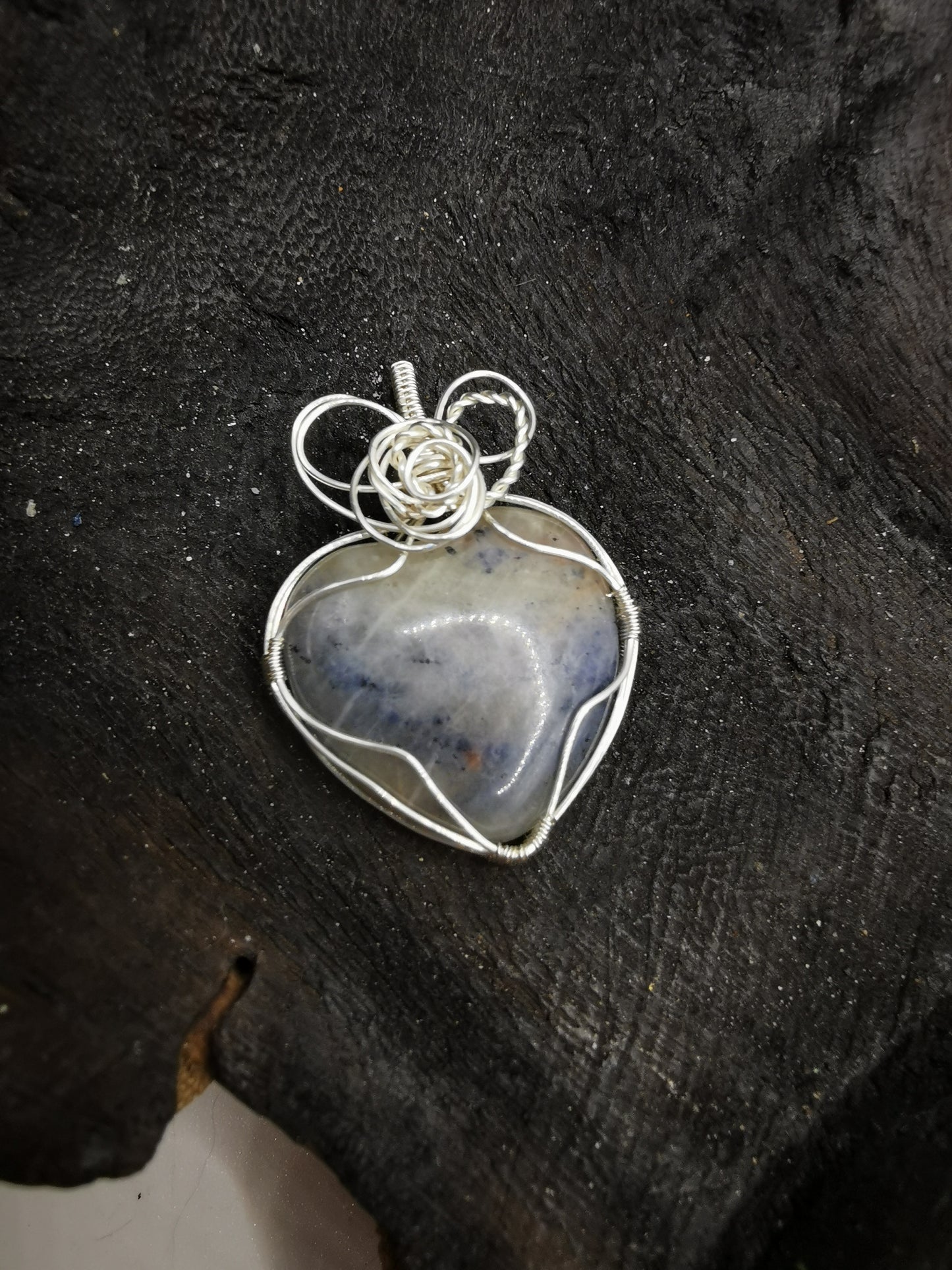 Sodalite Heart Crystal Pendant