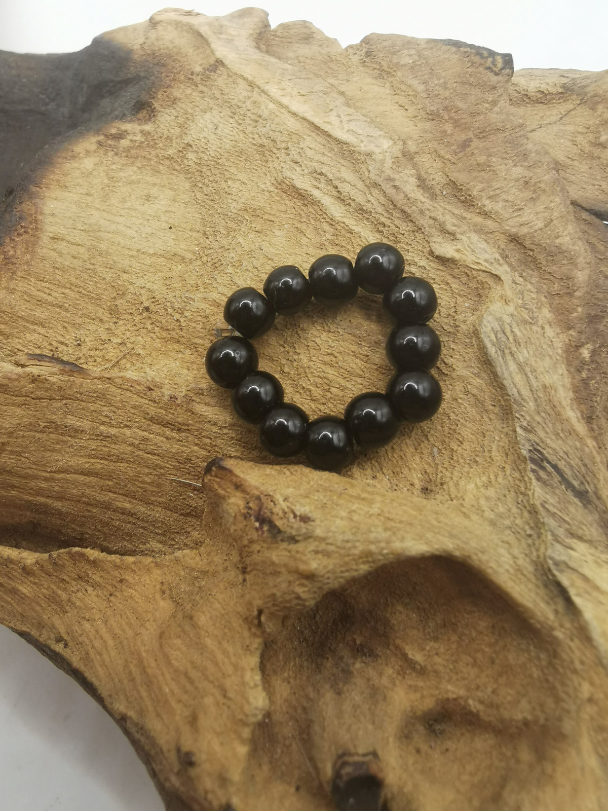 Black Obsidian 4mm Crystal Bead Rings