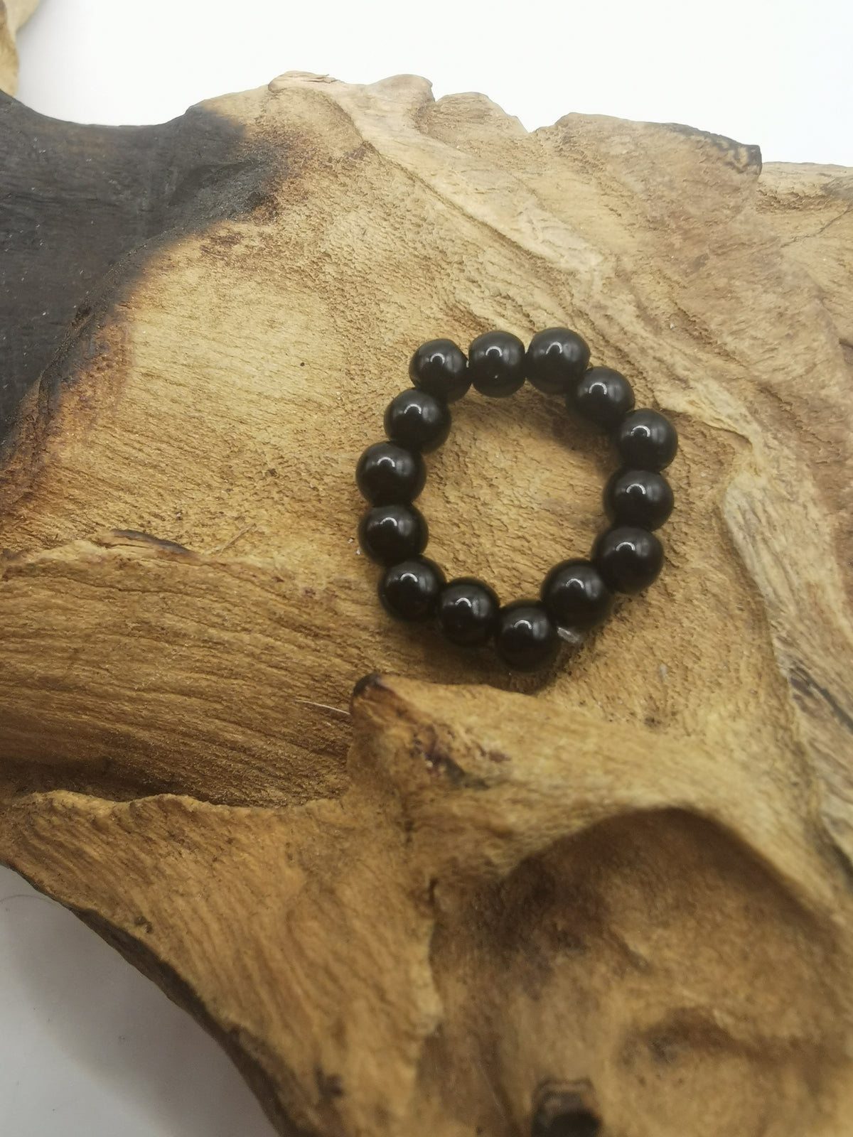 Black Obsidian 4mm Crystal Bead Rings