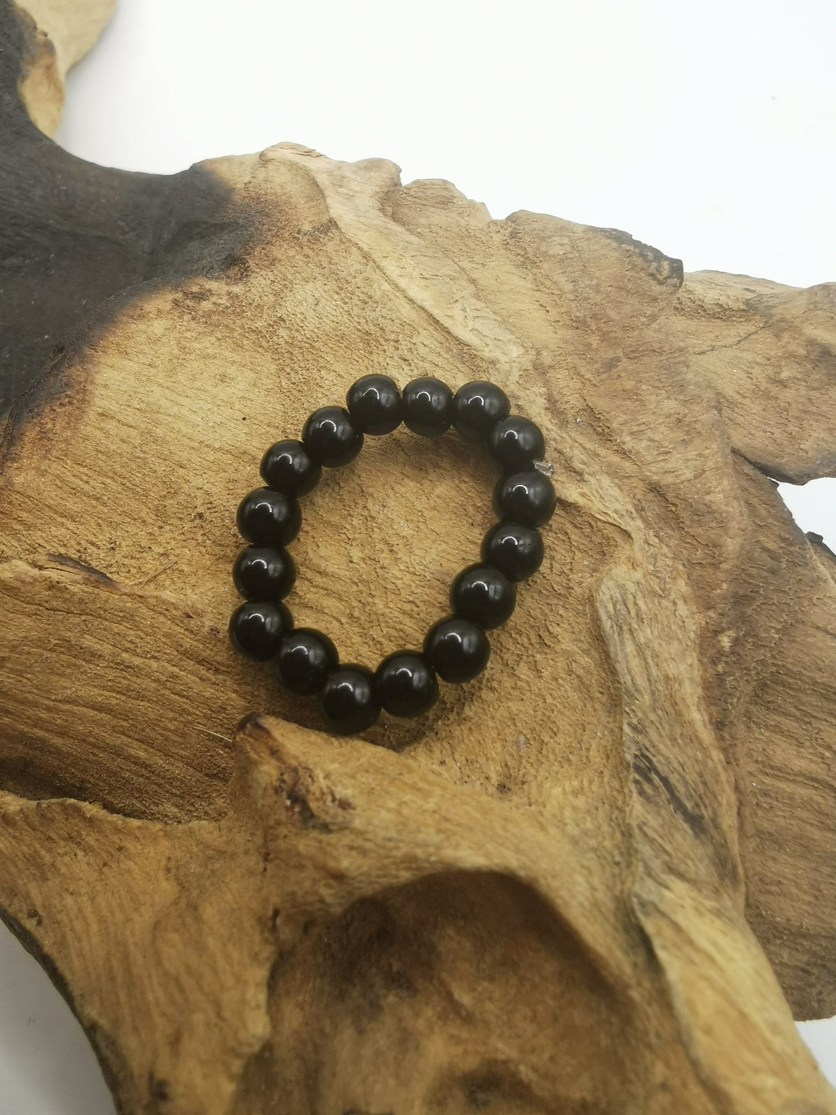 Black Obsidian 4mm Crystal Bead Rings