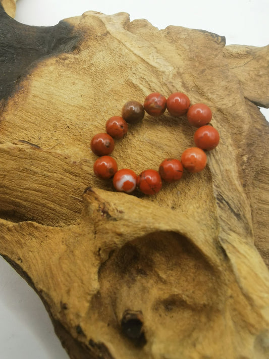 Red Jasper 4mm Crystal Bead Rings