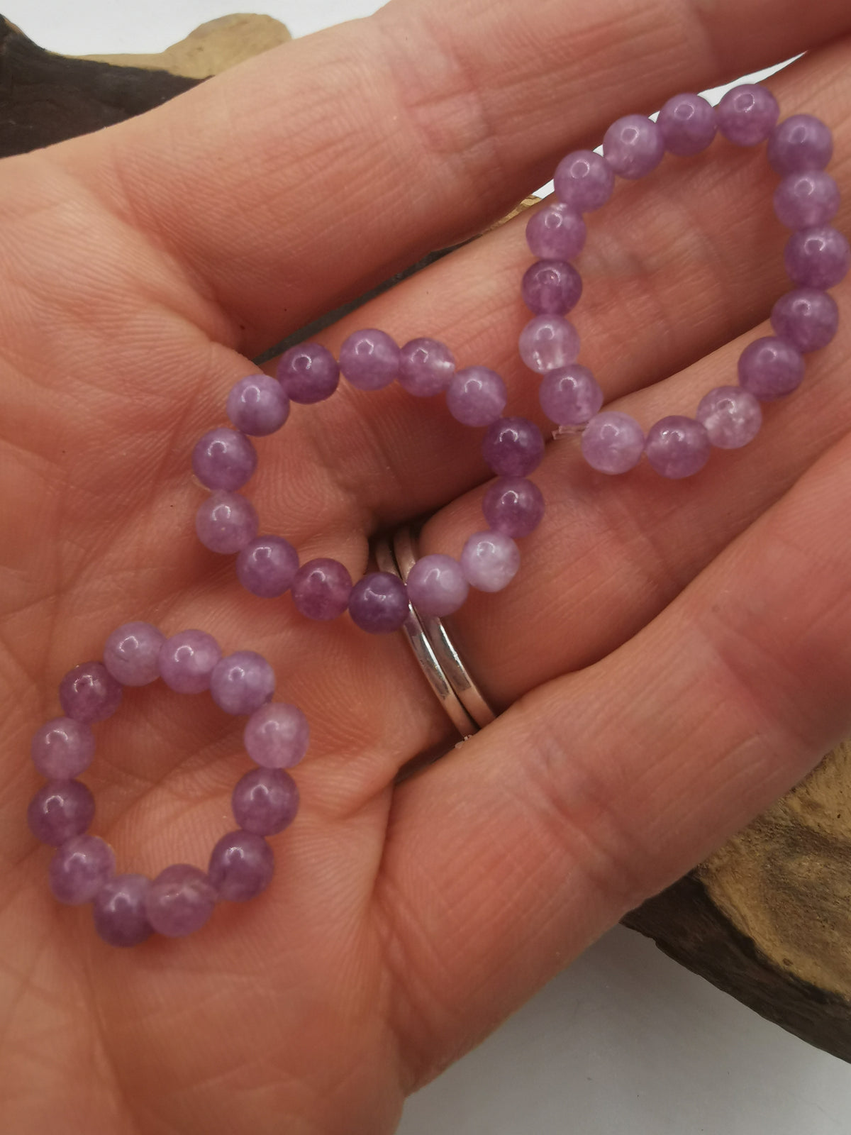 Lepidolite 4mm Crystal Bead Rings