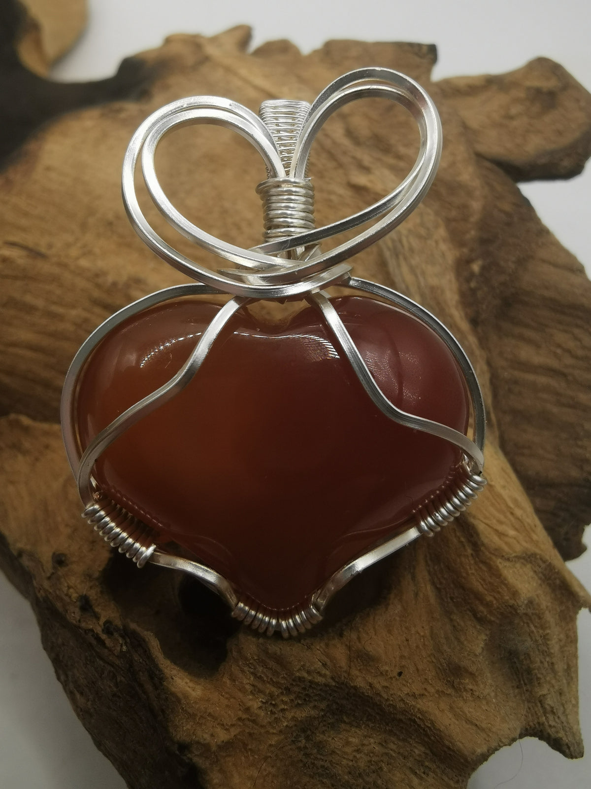 Carnelian Heart Crystal Pendant