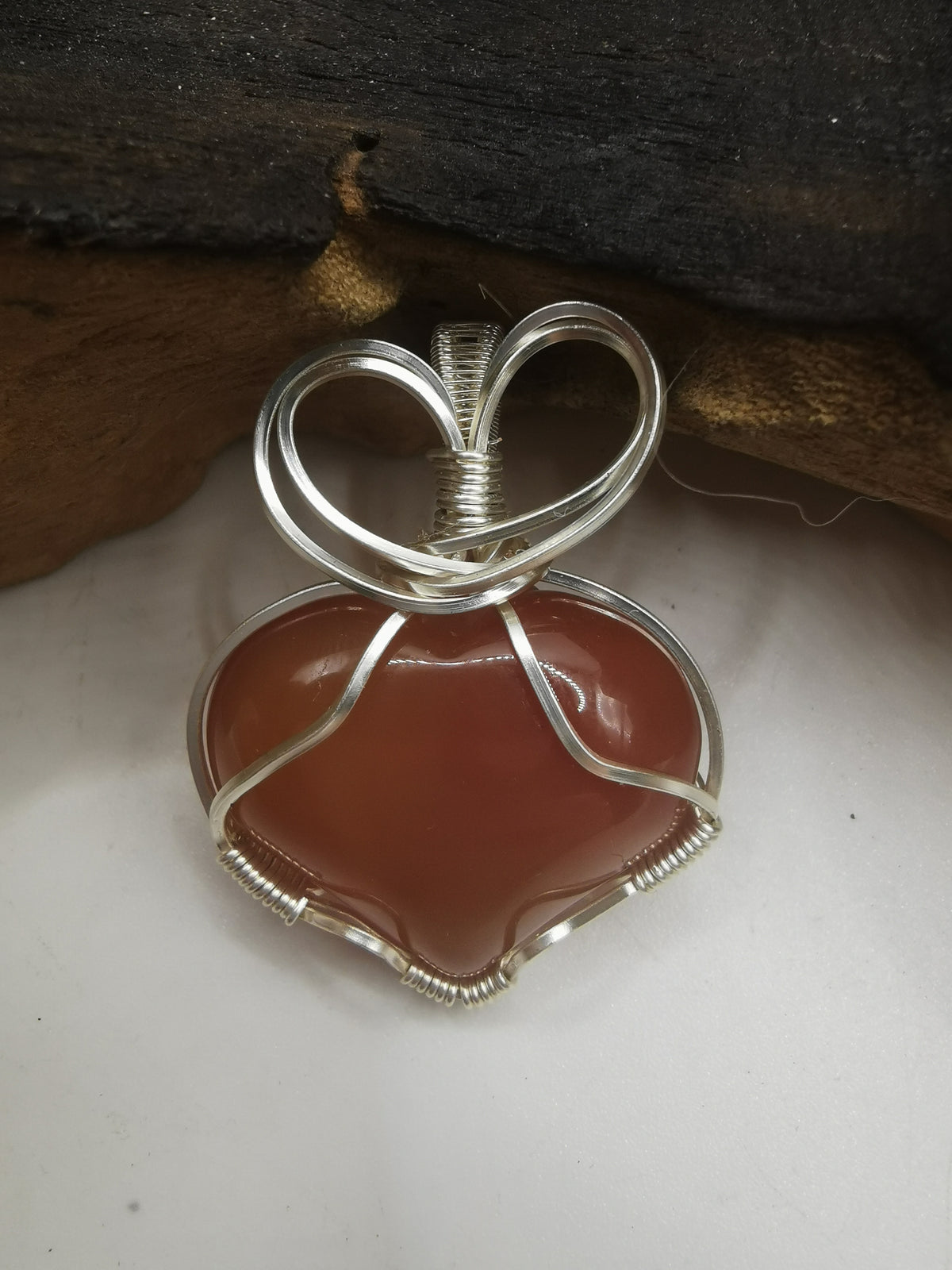 Carnelian Heart Crystal Pendant