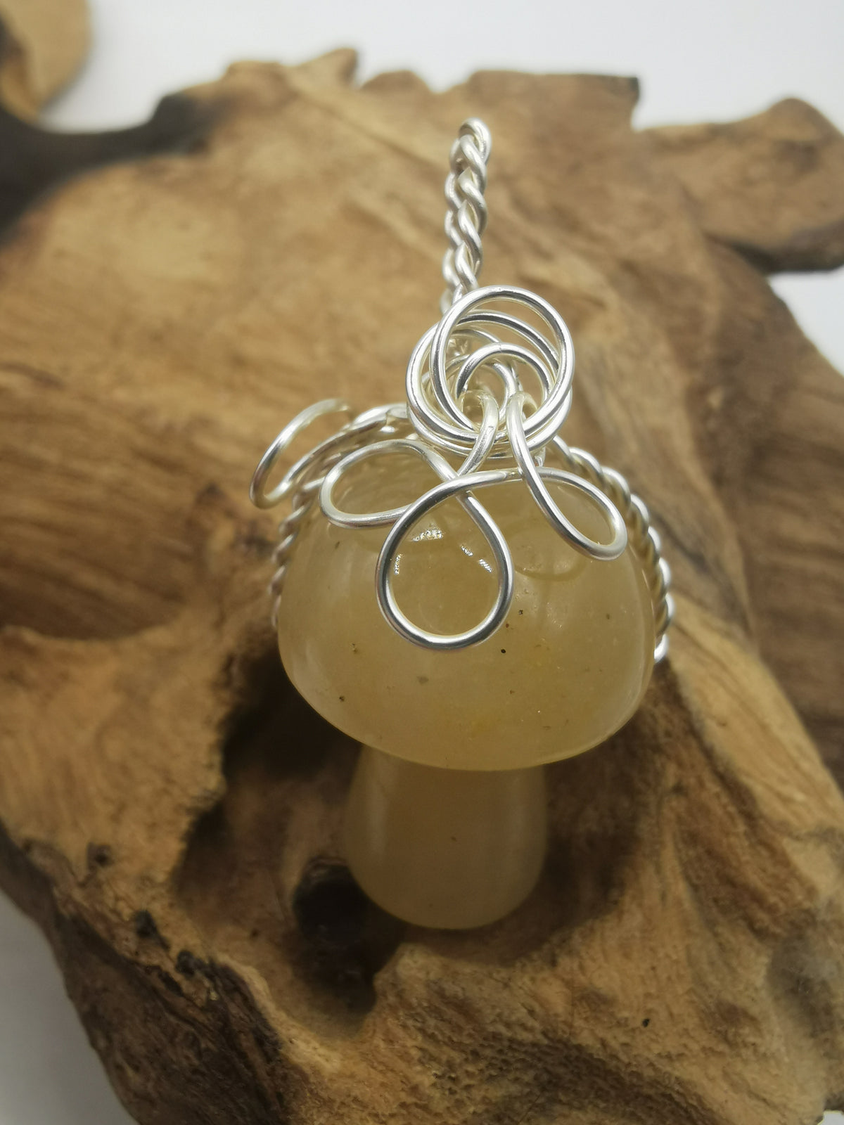 Lemon Quartz Mushroom Crystal Pendant