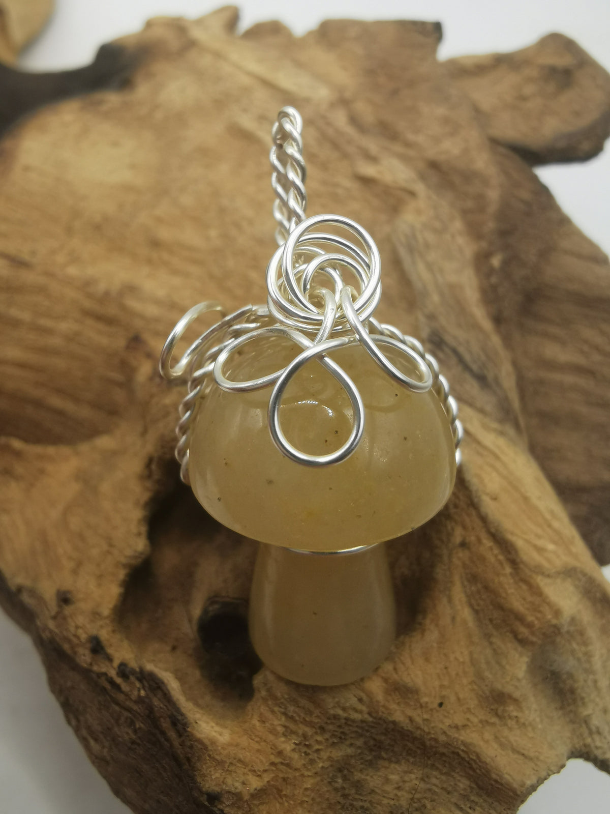 Lemon Quartz Mushroom Crystal Pendant