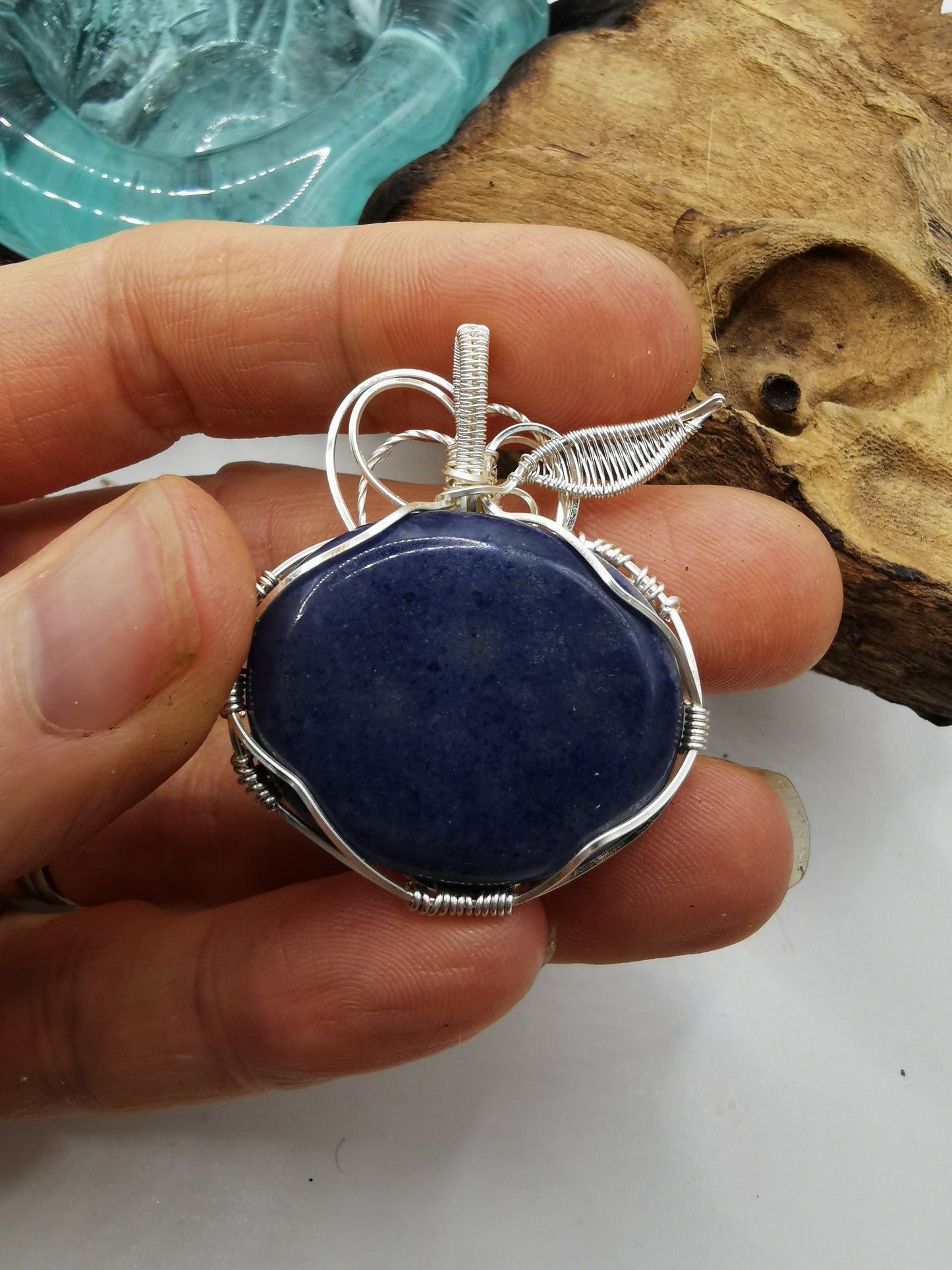 Silver Wire Wrapped Crystal Pumpkin Pendants