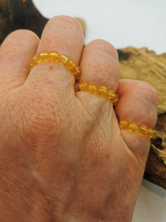 Citrine 4mm Crystal Bead Rings