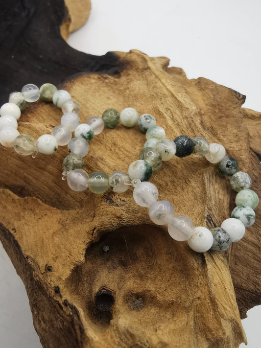 Tree Agate 4mm Crystal Bead Rings