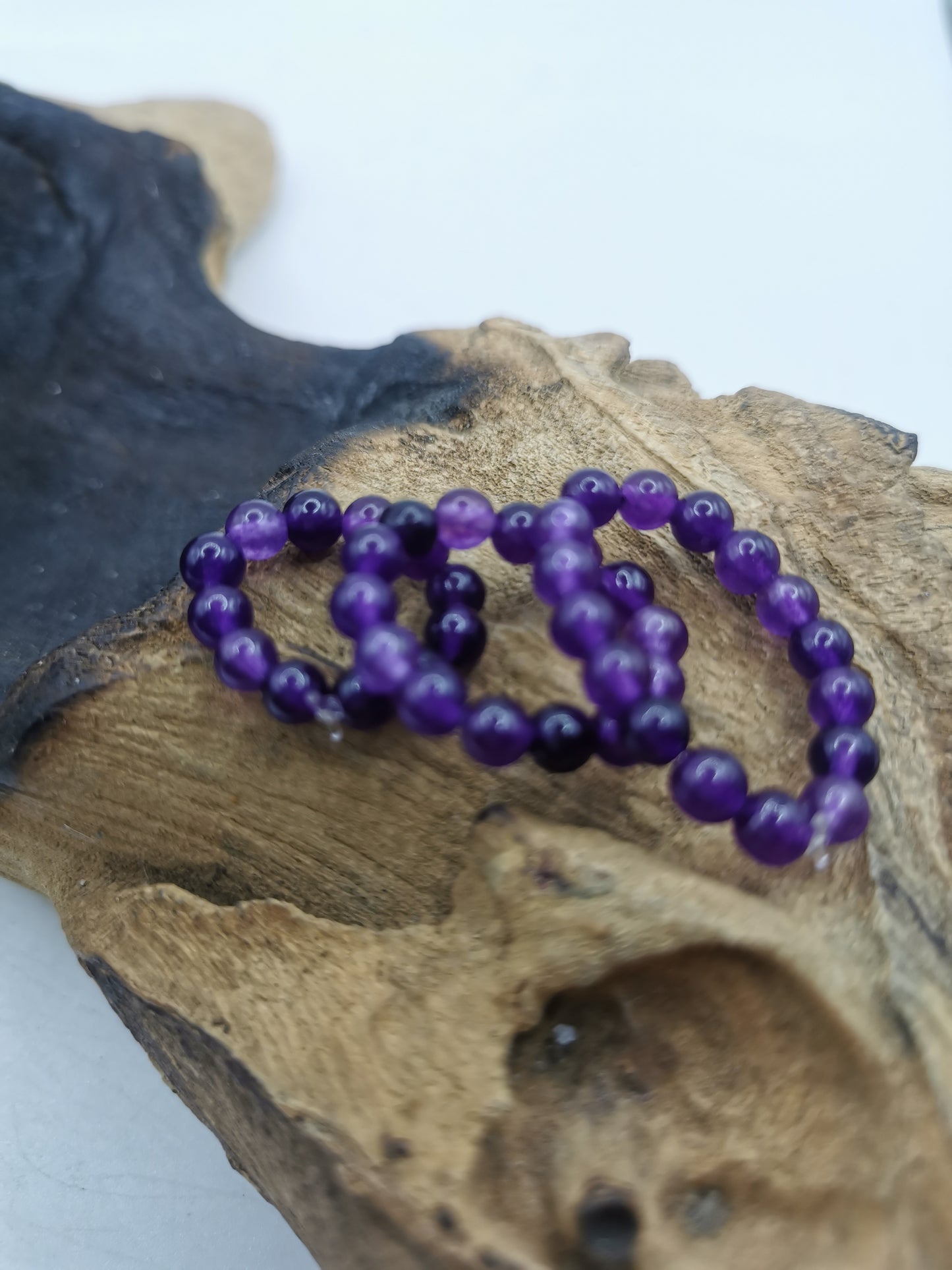Amethyst 4mm Crystal Bead Rings