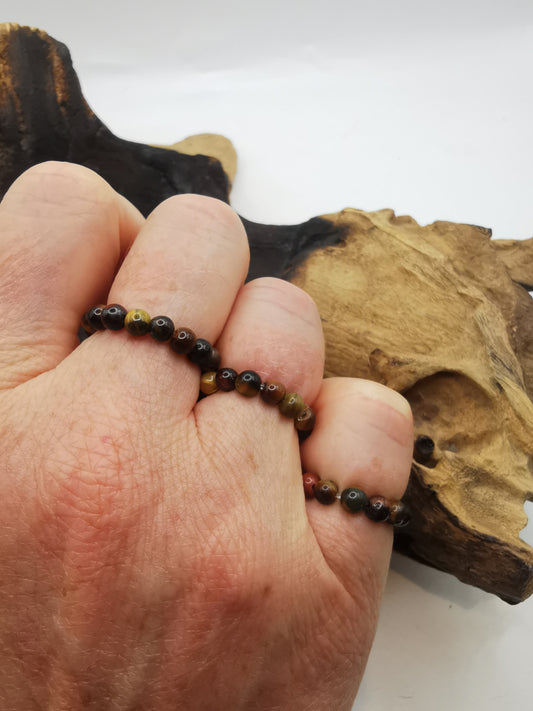 Tiger's Eye 4mm Crystal Bead Rings