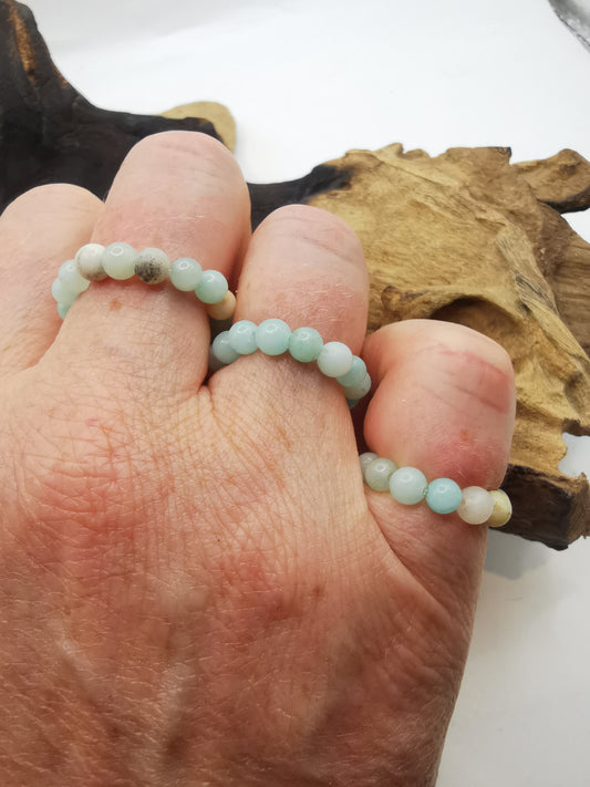 Amazonite 4mm Crystal Bead Rings