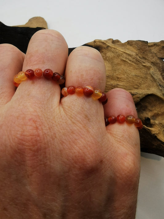 Carnelian 4mm Crystal Bead Rings